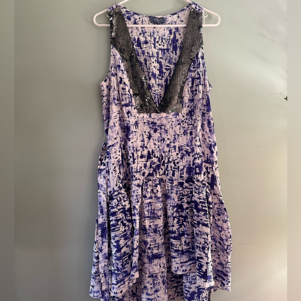 Gryphon Silk Sequin Dress Tunic Top